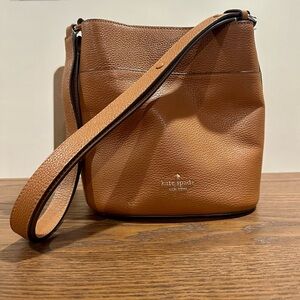 Kate Spade Leila Small Leather Cross-Body Bucket Bag with an Adjustable Strap